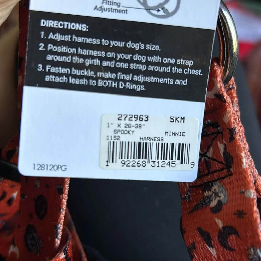 NWT Spooky Minnie Halloween Dog Harness L